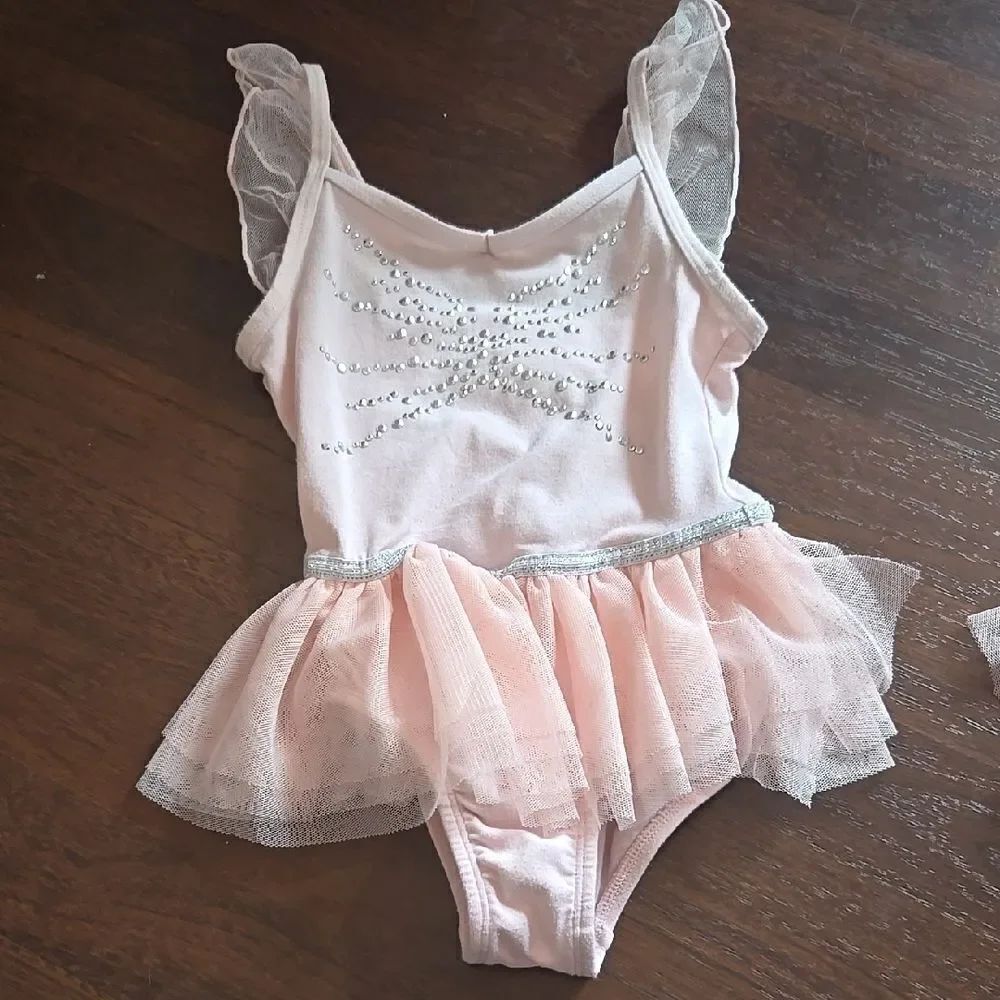 Pink Tutu Leotard with Silver Accents